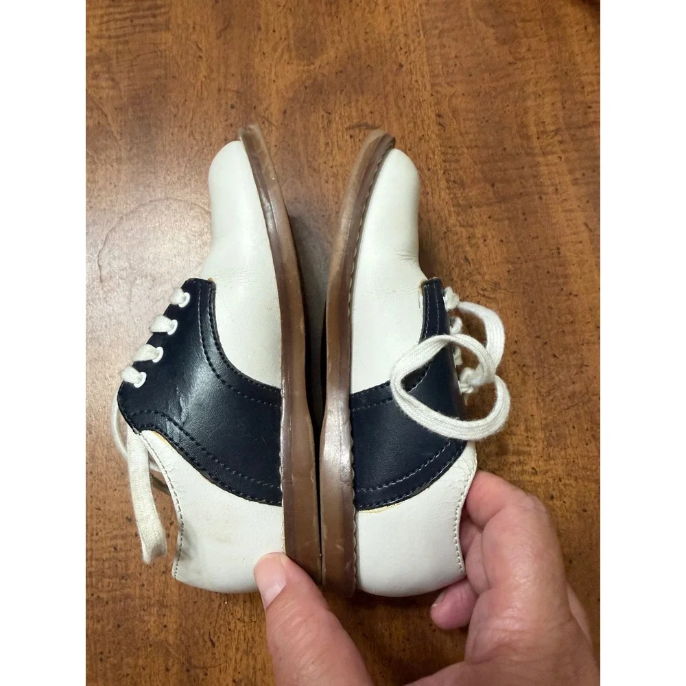 Footmates Cheer Kids Navy White Leather Saddle Shoes Oxfords 8.5M